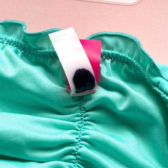 Victoria's Secret Small Bikini Bottom The Ruffle Cheeky Aqua Blue Green Swim - Picture 7 of 7